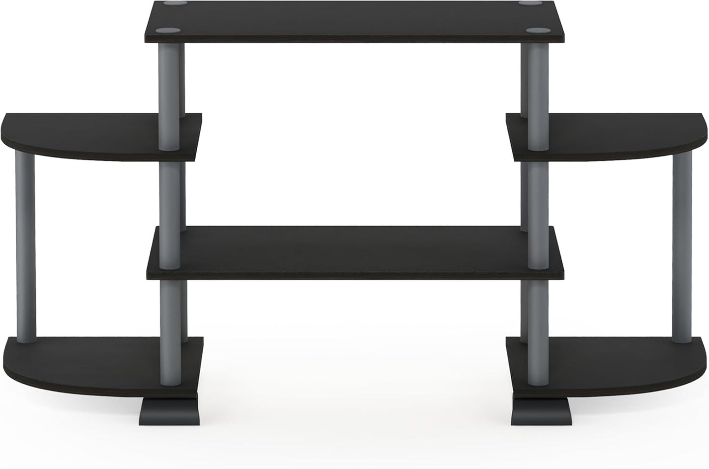 Turn-N-Tube Rounded Corner TV Entertainment Center, Black/Grey