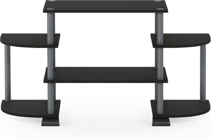 Turn-N-Tube Rounded Corner TV Entertainment Center, Black/Grey